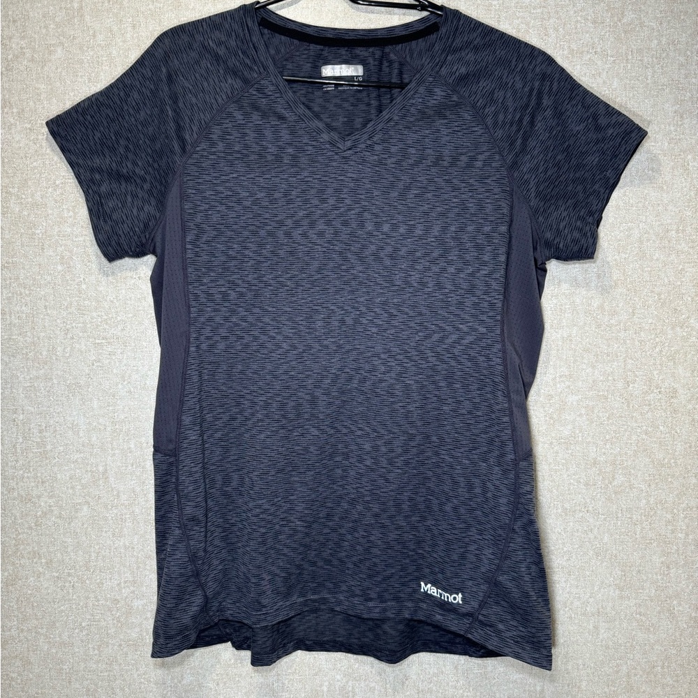 Marmot Mirage V-Neck Athletic Tee Shirt Size L